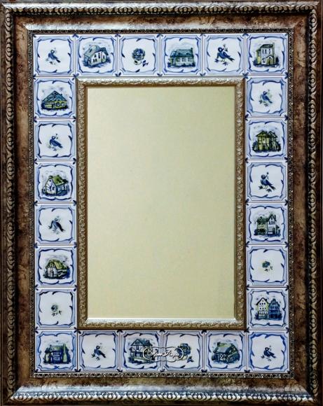 Зеркало "Дельфтские изразцы ", 110 х120 см